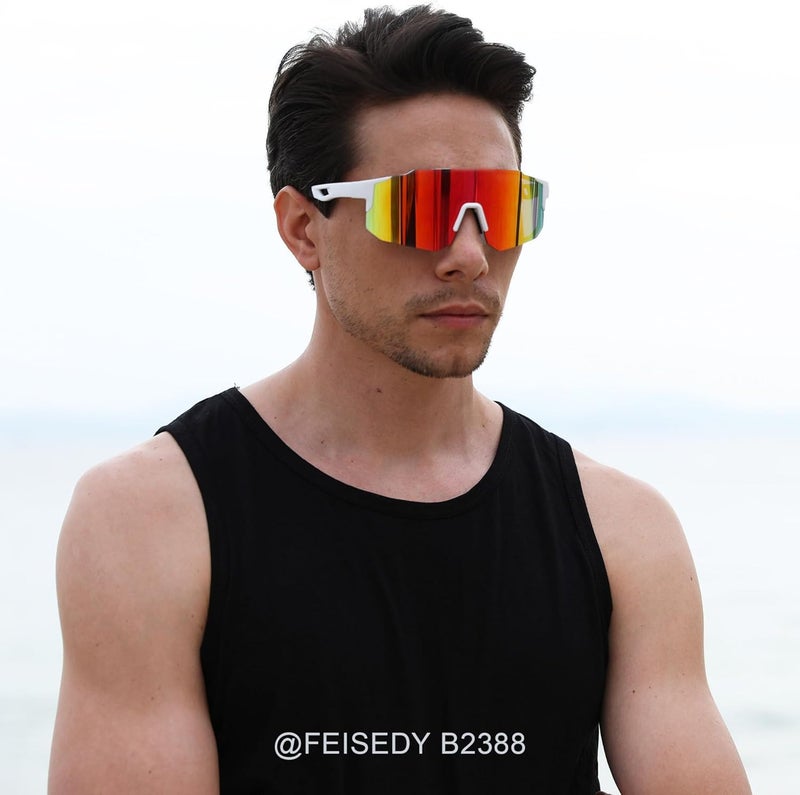FEISEDY Sports Sunglasses for Men, Women and Teens - Baseball, Biking, Cycling UV400 Protection B2388 - Image 2